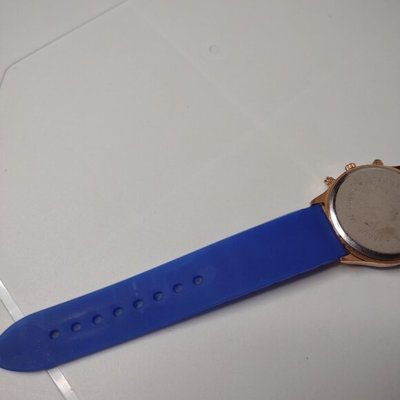 Blue And Gold Tone Geneva Analog Watch - Picture 8 of 13
